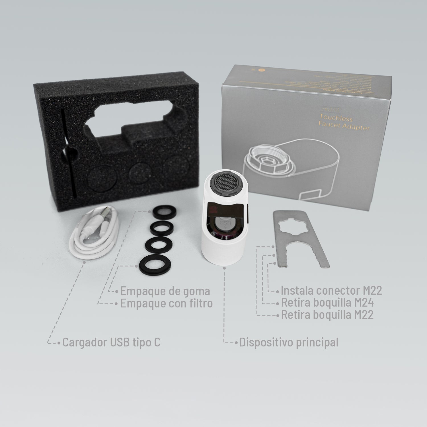 Adaptador de grifo mini sin contacto